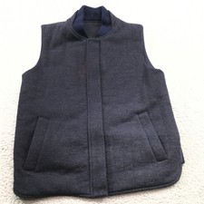 Lacoste Wool Vest Womens M 38 Navy Blue Pockets Full Zip Stitch Lined Slovakia