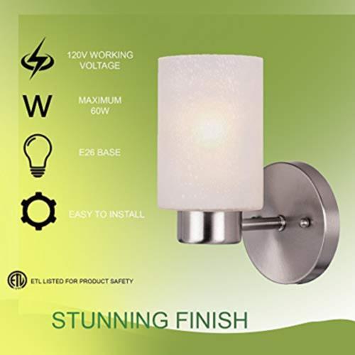 Wall Decor Light Fixture Bathroom Vanity, Living Room 1 Light, Brushed Nickel - Picture 9 of 9
