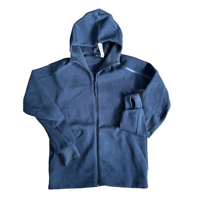 Adidas Z.N.E. Premium Crafted Full Zip Hoodie Blue S94806 Soft/Heavy Size Medium