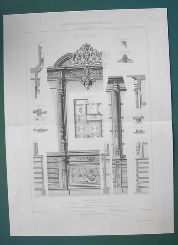 ARCHITECTURE PRINT : PARIS Art Store on Boulevard des Capucines Details Plan - Picture 1 of 2