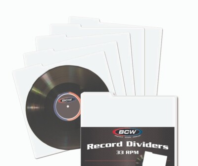 33 Rpn Record Insert New (12 ct) BCW 33 RPM Record Dividers-White | eBay