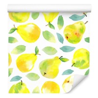 10M Vlies Tapeten Rollen KüChe Obst Birnen BläTter Aquarell Gemalt Bunt Xxl 3051