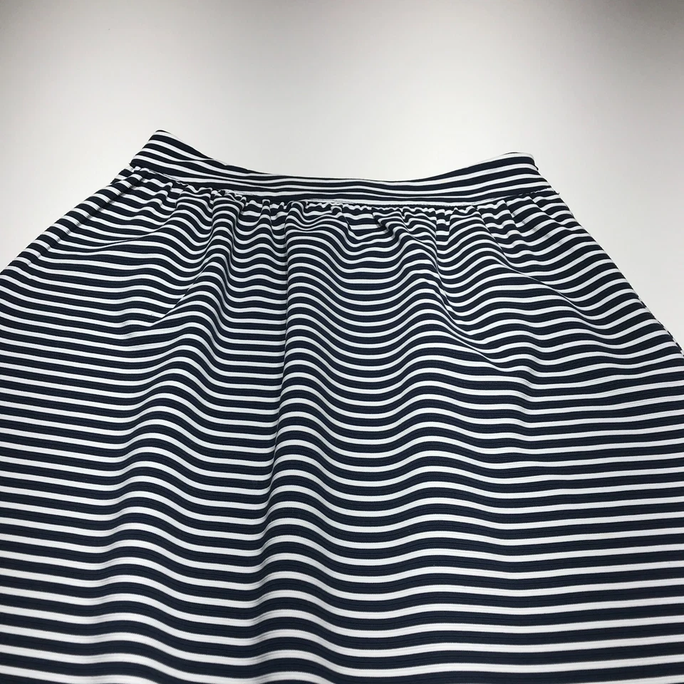 Falda Downeast Mujer Pequeña Azul Blanco Rayas Reunida Campesina Línea A Elastizada Foto 3 de 4