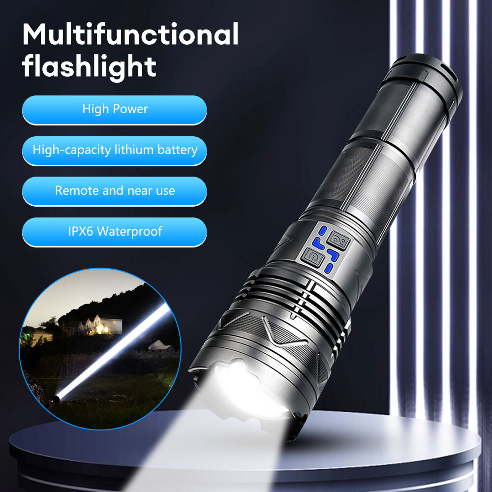 Waterproof LED Flashlight Tactical Light High Brightness Torch USB Lamp