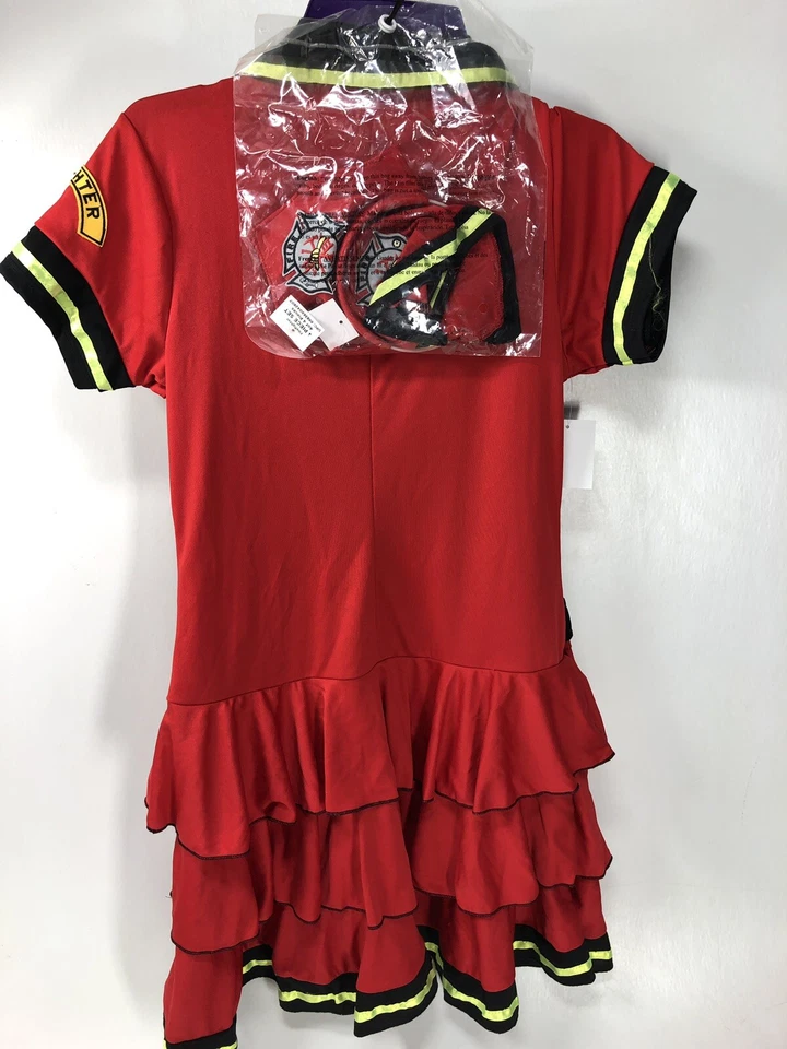 Disfraz de bombero para mujer mediano (8-10) cosplay conjunto de rol vestido rojo nuevo con etiquetas Foto 2 de 4