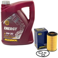 MotoröL Set 5W-30 5 Liter + ÖLfilter SH 425/1 P FüR BMW Chrysler Mercedes Opel