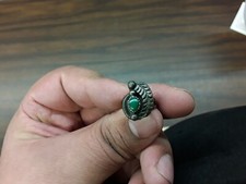 sterling silver green stone leaf ring signed centi size 5.5