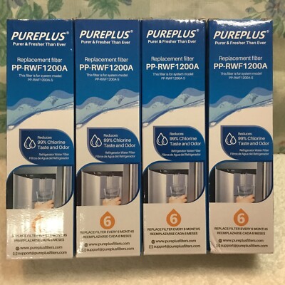 PUREPLUS PP-RWF1200A Replacement Water Filter, Pack of 4 Sealed