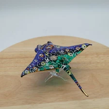 Giant Manta Stingray Marine Aquarium Decor Animal Hand Blown Art Glass Figurine