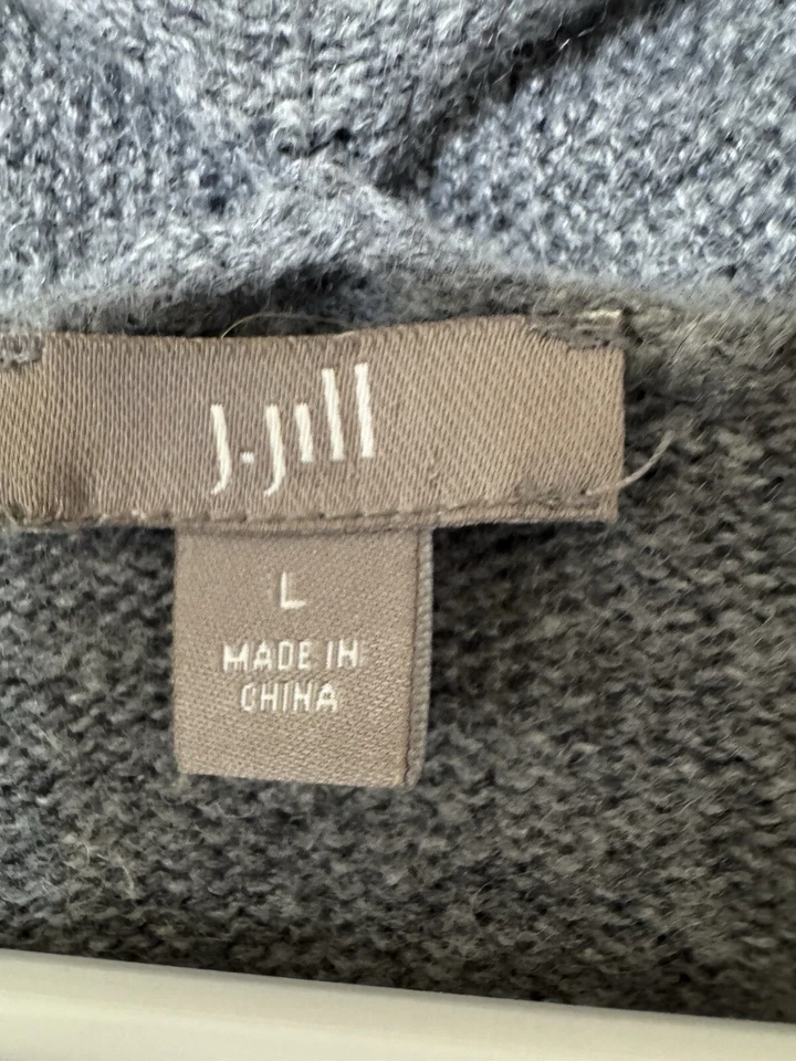 Cárdigan Suéter J.Jill Frente Abierto Mujer L Gris Oscuro Lana Cachemira MEZCLA Foto 2 de 4