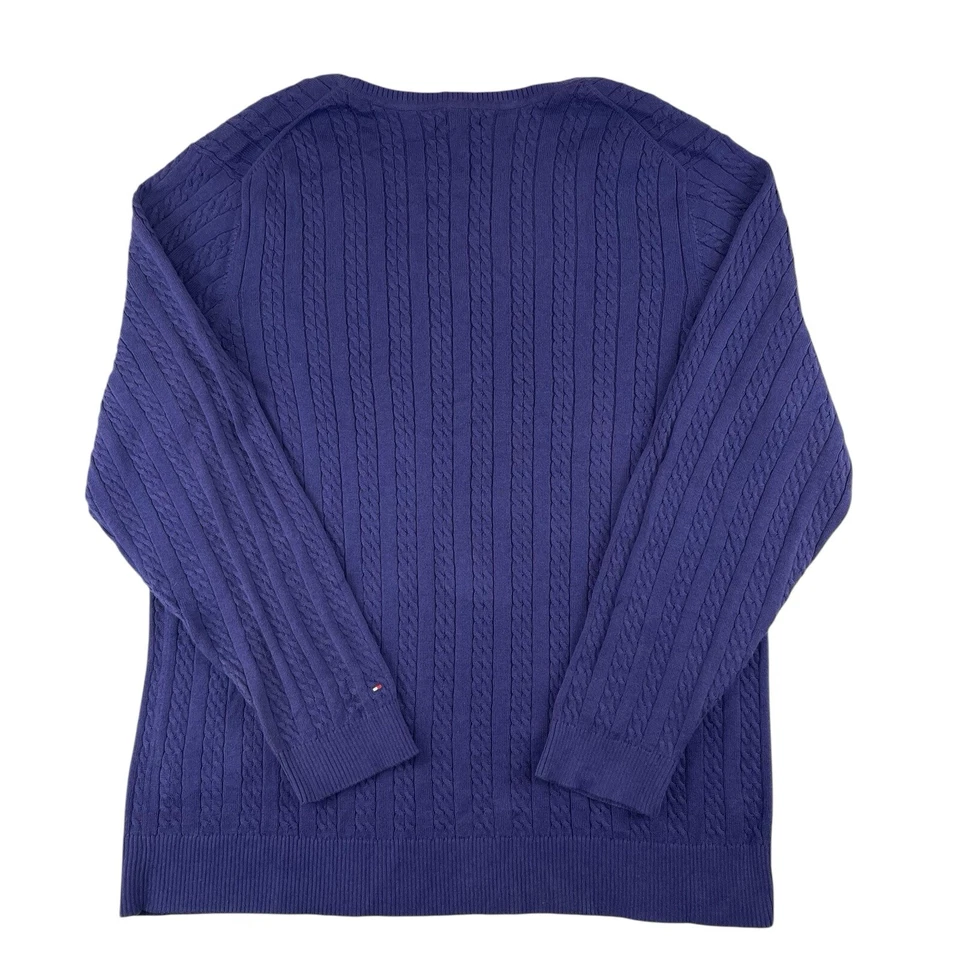 Nuevo con etiquetas Suéter Tommy Hilfiger Mujer 3X Púrpura Cable Tejido Pescadores Foto 3 de 4