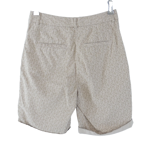 Marks Spencer Womens Shorts Bermuda Floral Beige Lightweight Cotton Beach UK 6 - Picture 3 of 8