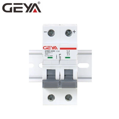 GEYA PV Solar DC Mini Circuit Breaker 2P MCB 6 10 16 25 32 40 50 63 80 100 125A