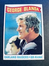 1975 Topps Football George Blanda Oakland Raiders Card #8 Hall of Famer