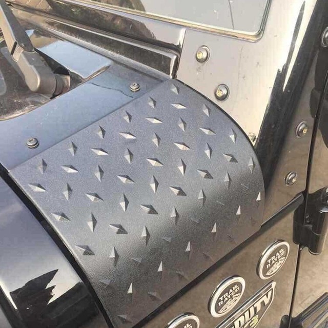 Pair Black Diamond Plate Cowl Fender Body Armor for 0718 Jeep Wrangler JK JKU eBay