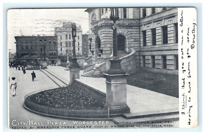 City Hall Plaza Worcester MA Massachusetts Wheelock Fence Guard Advertising
