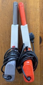 Lot of (2) Nintendo NES-005 Zapper Light Guns Controllers 1985 Grey & Orange