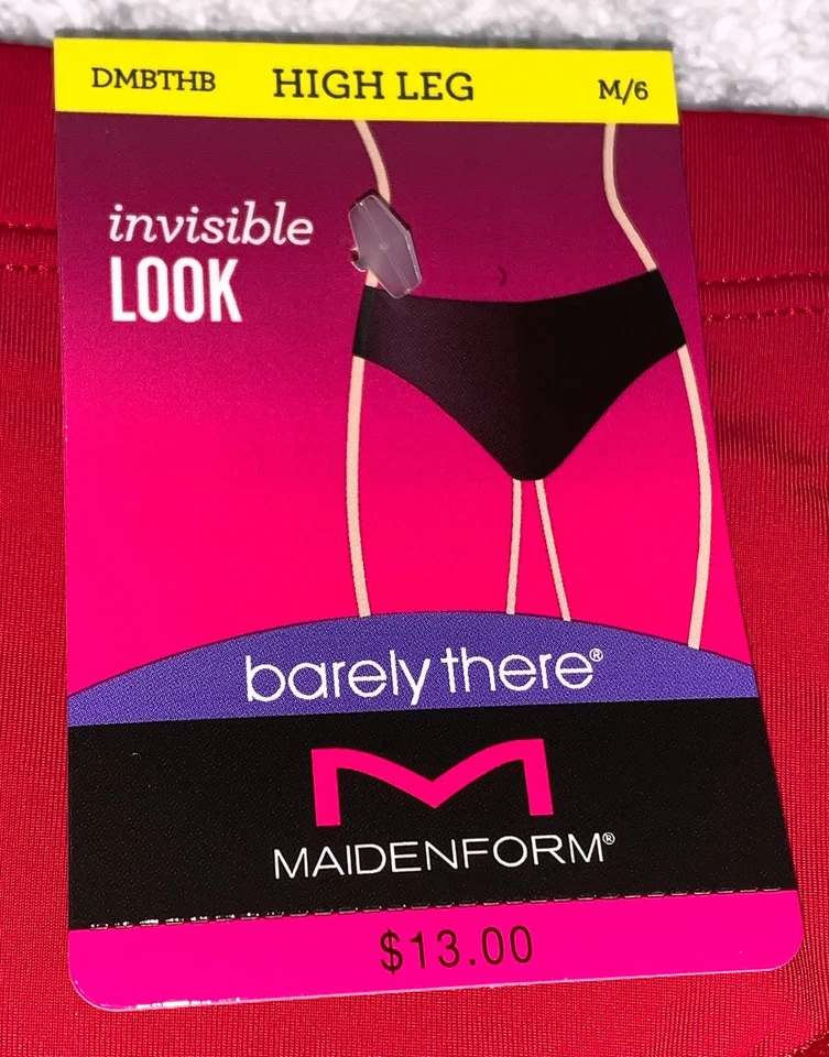 Panty de pierna alta invisible rojo MAIDENFORM Barely There Impulse para mujer talla M 6 L 7 Foto 3 de 4