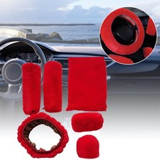 6x Generisches Plüsch Auto Lenkradbezug Set Auto Dekoration Armlehne Pad