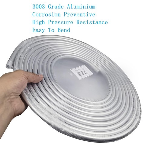 Shonee 3/8 Fuel Line, 3003 Grade Aluminium Tubing for Brake 50FT, Silver  - Picture 3 of 7