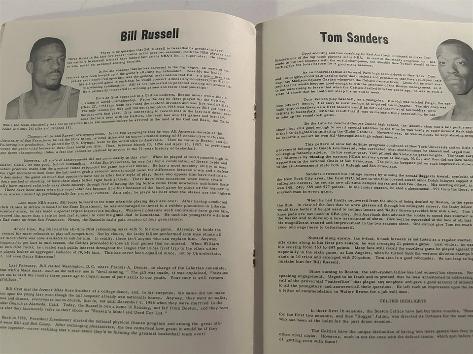 1962 63 BOSTON CELTICS Yearbook BOB COUSY Bill RUSSELL John HAVLICEK Sam JONES - Image 4 of 4
