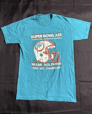 Miami Dolphins Super Bowl XIX Vintage 1984 AFC Champions Tshirt S Small No Tag