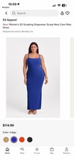S3  Scoop Neck Sculpting Cami Maxi Dress with Built-In Shapewear – Indigo  M