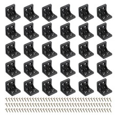30pcs 1.06x1.06x1.07" Plastic Corner Braces Right Angle Bracket Support, Black