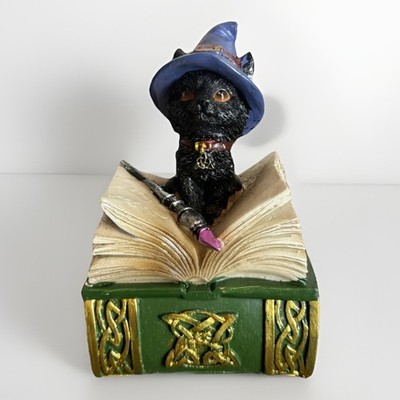 Nemesis Now Witch s Cat Trinket Box Black Kitten Spellbook Figurine Wicca New