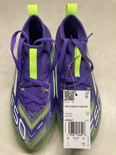 Adidas JR F50 League Mid Firm/Multi Ground Soccer Cleats - Radiant Blaze Size 1