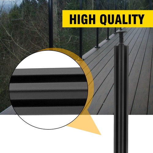 Glass Railing Middle Post for Step/Balcony/Stairway Can Add Handrail Black 35.8" - Picture 6 of 10