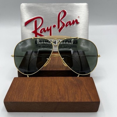 CIRCA 1980's VINTAGE B&L RAY BAN USA GP G15 62mm SHOOTERs AVIATOR SUNGLASSES