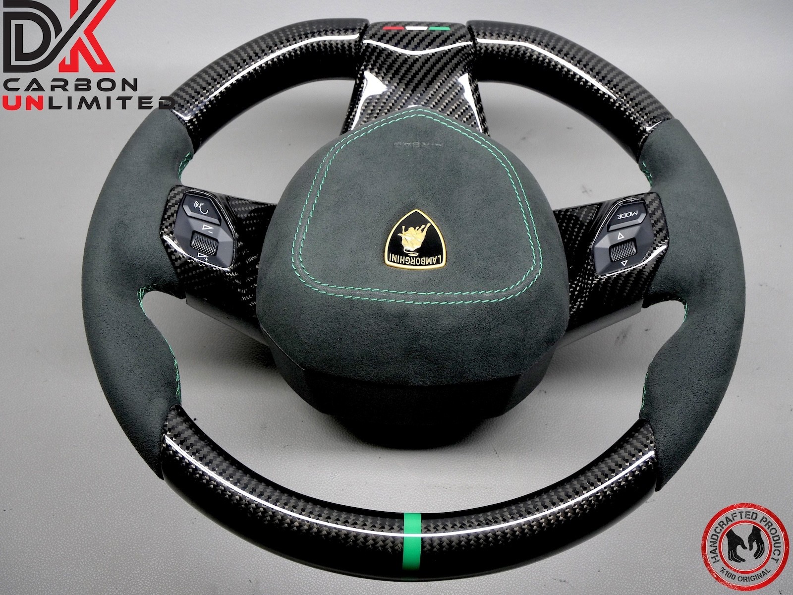 Lamborghini Aventador LP700 LP750 Green Ring Alcantara Carbon Steering Wheel v4