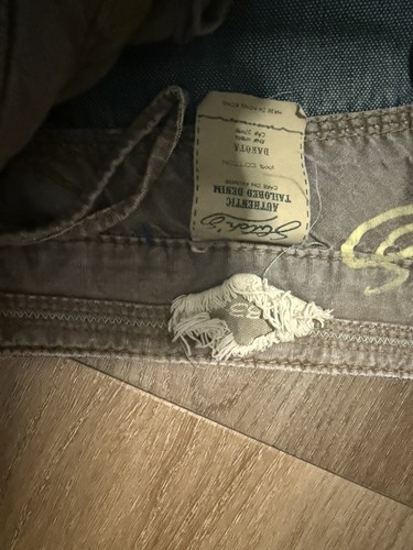 Stitch’s Tailored Denim Mens 33x32 Blue Distressed Streetwear Straight Jeans - Picture 3 of 10