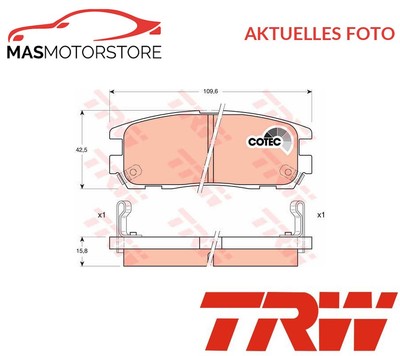 SATZ BREMSBELÄGE BREMSKLÖTZE TRW GDB1187 P FÜR GREAT WALL HOVER H3,HOVER H5