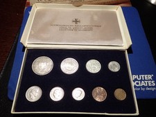 Swiss Silver Coins Set 1953 - 1963 Union Bank of Switzerland 9 Coins 4 silver