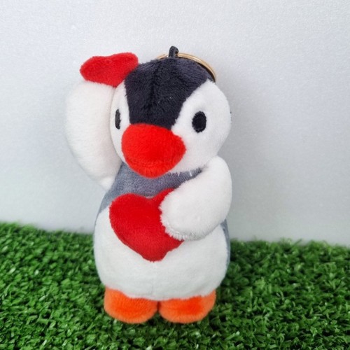 Pingu&Pinga Heart Plush Type Bag Charm KeyRing Key chain Accessory Cute Penguin - Picture 7 of 11