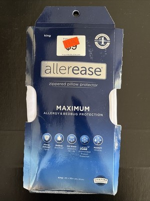 Allerease Zippered Pillow Protector King 20 x36  Max Allergy & Bedbug Protection