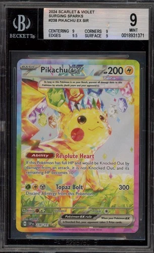 Pokemon Pikachu ex Surging Sparks Special Illustration Rare #238 BGS 9 Mint