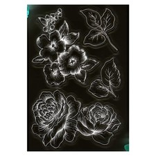 Flowers Leaves Background Clear Stamps for Card Making DIY Scrapbooking