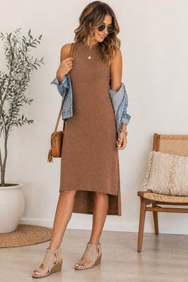 Everly Dresses | Nwt- Everly Brown Mock Sleeveless Sweater Dress Xs | Color: Tan | Size: Xs | Silvias_Style's Closet