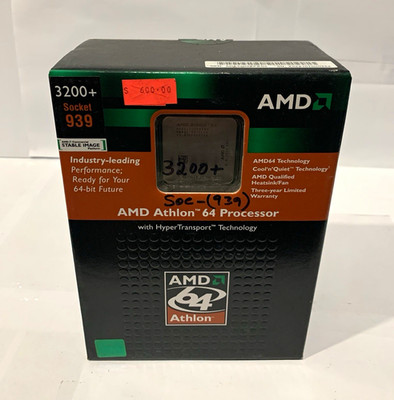 AMD Athlon 64 3200+ 2.0GHz CPU Socket 939 640KB Cache 2000MHz Bus