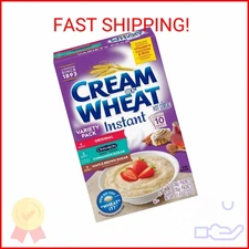 Cream of Wheat Instant Hot Cereal, Three-Flavor Variety Pack, Box of 10 Packets