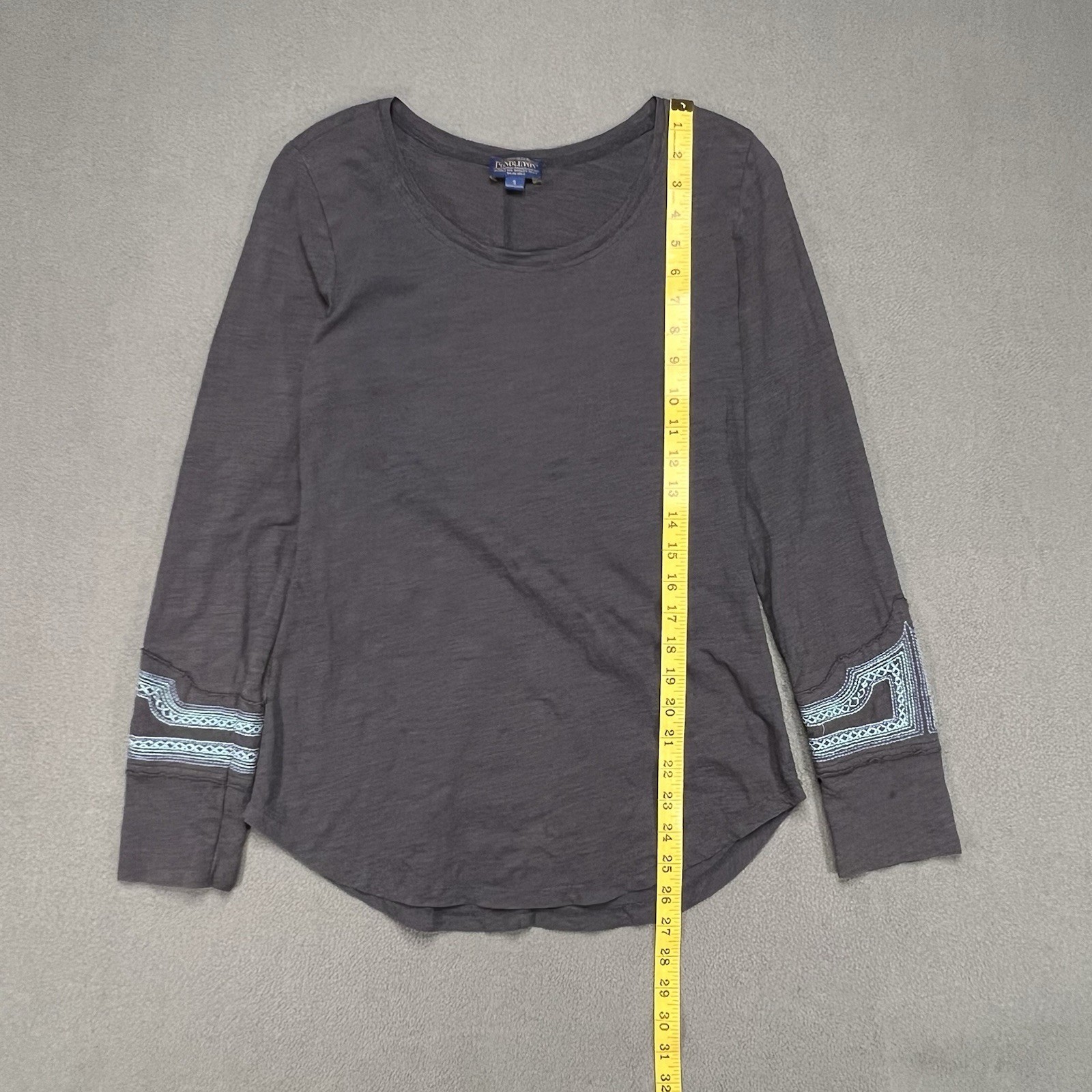 Pendleton Womens Blouse Blue Small Embroidered Lo… - image 8