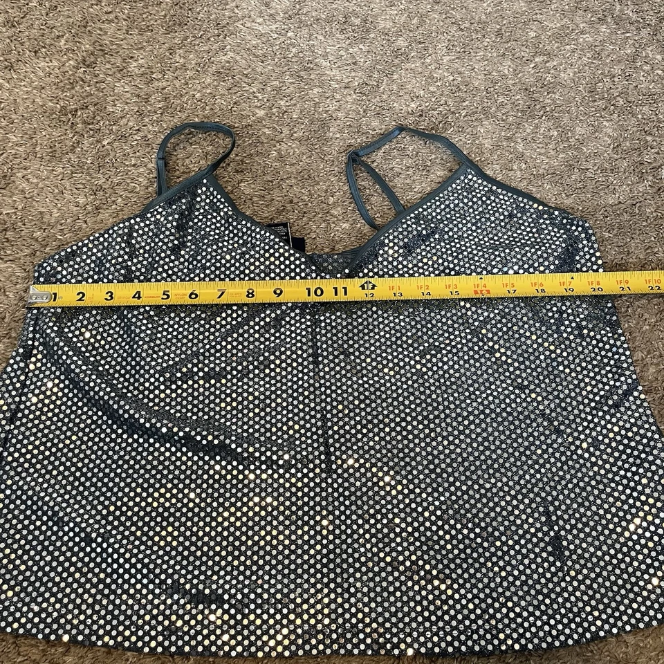Suéter Cami Top Mujer Y2K Venezia Jeans Tejido Metálico Lentejuelas 18/20 Disco Retro Foto 2 de 4