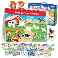 Montessori Preschool Busy Book for Toddlers Ages 3 and Up - Preassembled -
