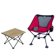 iClimb 1 Folding Table and 1 Anti-Sinking Large Feet Chair Bundle, Ultralight...