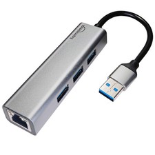 USB 3.0 Hub with Ethernet Adapter - 1GB RJ45, USB A to Ethernet, Compatible w...