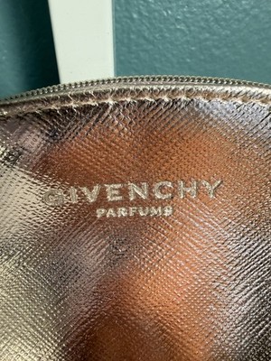 Givenchy Parfums Rose Gold Metallic Dome Cosmetic Bag W/Pyramid Charm