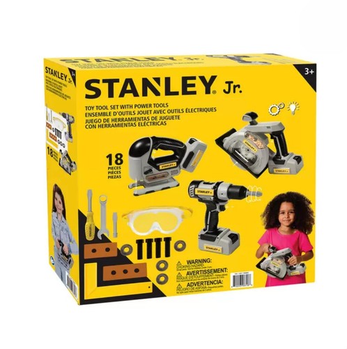 Stanley Jr. 18 Stück Elektrowerkzeug Konstruktionsspielzeug Set Zum Selbermachen für Kinder Bildungswerkzeug